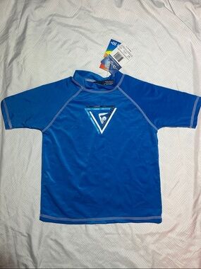 Kanu Surf Blue Short-Sleeve Kids Rash Guard